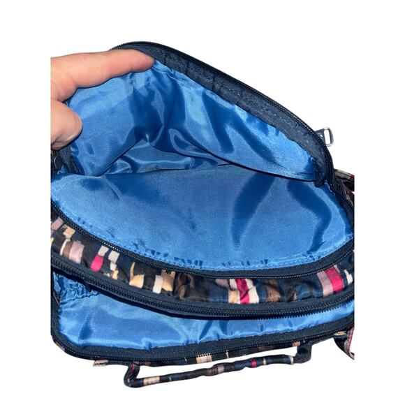 LUG Scoop Crossbody Bag Abstract Blue Pink Multi
Print Travel Purse RFID - Picture 8 of 8